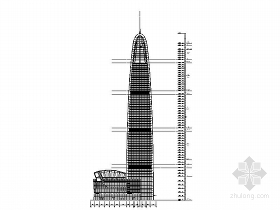 [苏州]某门形知名商业综合体建筑扩初图（300米）-图8