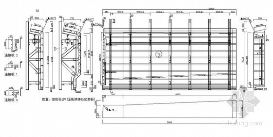 桥梁T梁模板图资料下载-50米T梁模板设计节点详图设计