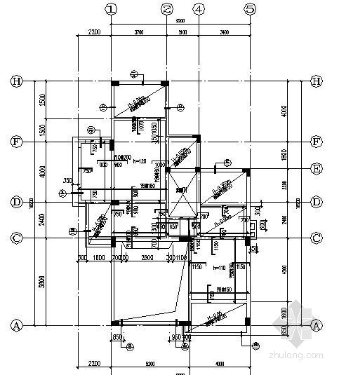 [湖南]三层框架结构别墅结构施工图（异形柱 D户型）- 