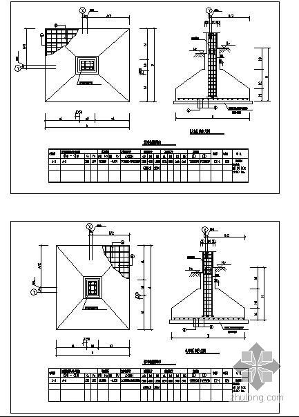柱基结构节点资料下载-某独立柱基填表详图
