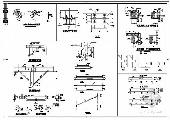 钢混排架施工组织资料下载-某钢混排架结构节点构造详图