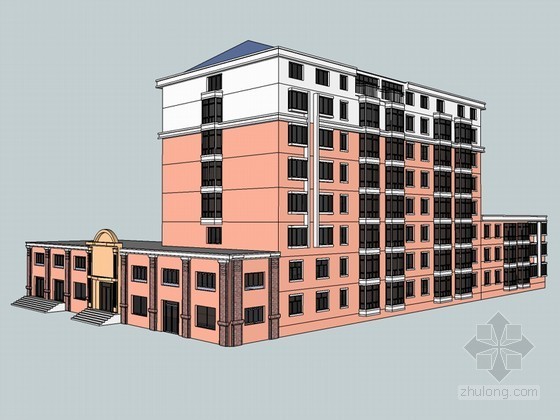 住宅建筑套密度(净)资料下载-现代住宅建筑SketchUp模型下载