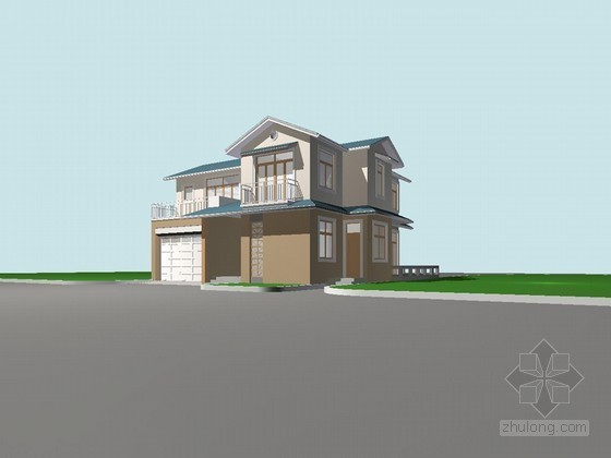 建筑小模型资料下载-小别墅建筑3D模型下载