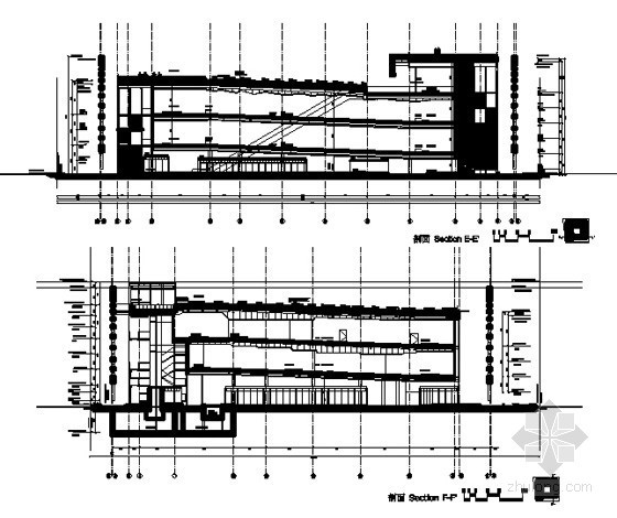 [上海世博会]欧洲西海岸某国家馆建筑扩初图（C片区）-剖面图