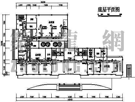 底层办公楼su资料下载-办公楼底层空调水管图