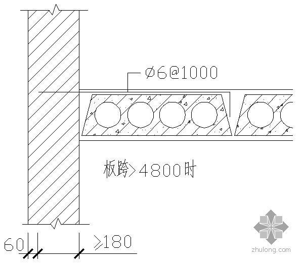 预制板钢筋施工图资料下载-某墙与钢筋混凝土预制板连接大样节点构造详图[1]