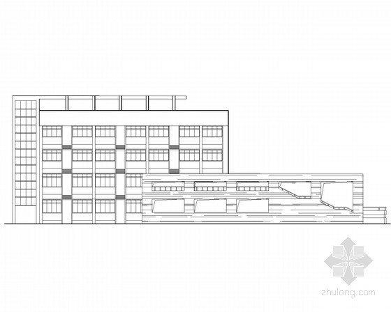 大学行政办公楼建筑图资料下载-[浙江]广播电视大学新校区四层行政办公楼建筑扩初图