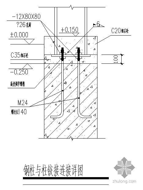 雨棚梁与钢柱的连接资料下载-钢柱与柱铰接连接详图
