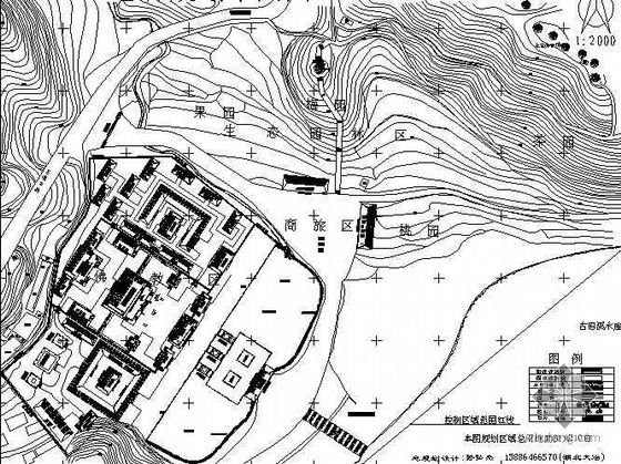 园林规划平面方案图资料下载-某寺庙景观区规划方案平面图