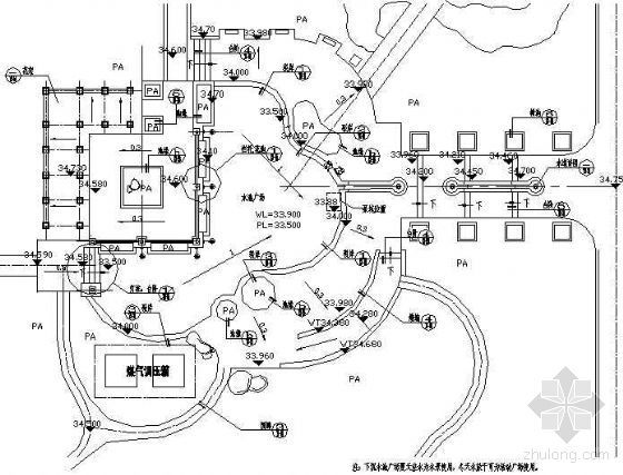 洗浴中心水疗资料下载-中心水池广场详图