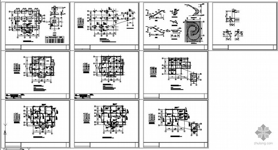 三层别墅CAD结构图资料下载-某三层别墅结构图