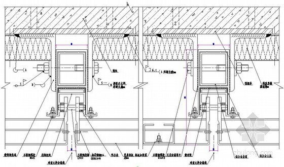 铝板雨棚节点大样图资料下载-铝板幕墙标准横剖节点图
