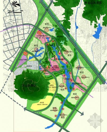大学规划设计案例资料下载-江宁大学城规划设计方案