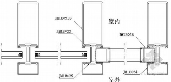 明框幕墙内门节点资料下载-JM180A明框幕墙节点详图