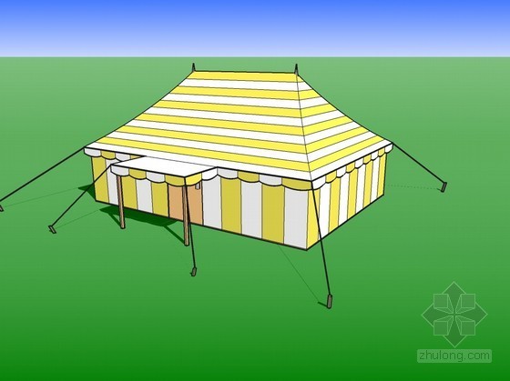 sketchup设备模型资料下载-迷彩帐篷SketchUp模型