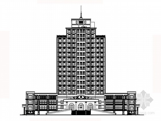 服务中心吧台施工图资料下载-某二十层政府服务中心建筑施工图