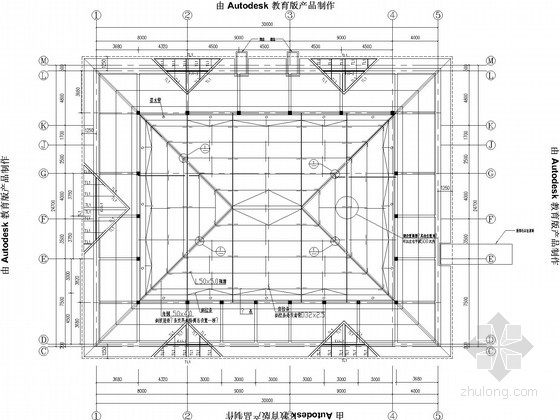 平改坡屋顶施工图资料下载-仿古坡屋顶框架结构施工图