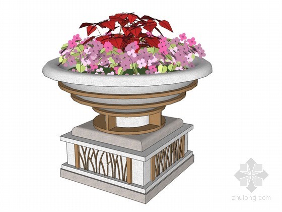 花钵SketchUp模型资料下载-花钵SketchUp模型下载