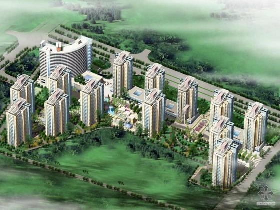 酒店住宅效果图文本资料下载-[北京]某现代住宅小区设计方案及文本（含效果图）