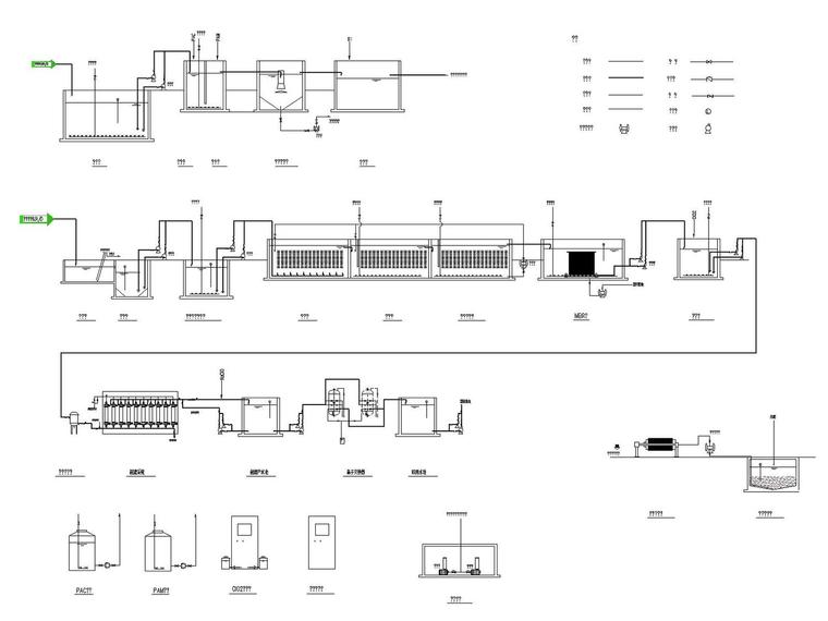 [深圳]15万平总19栋殡仪馆污水处理厂给排水消防管道施工图120张-12#污水处理厂工艺流程图.jpg
