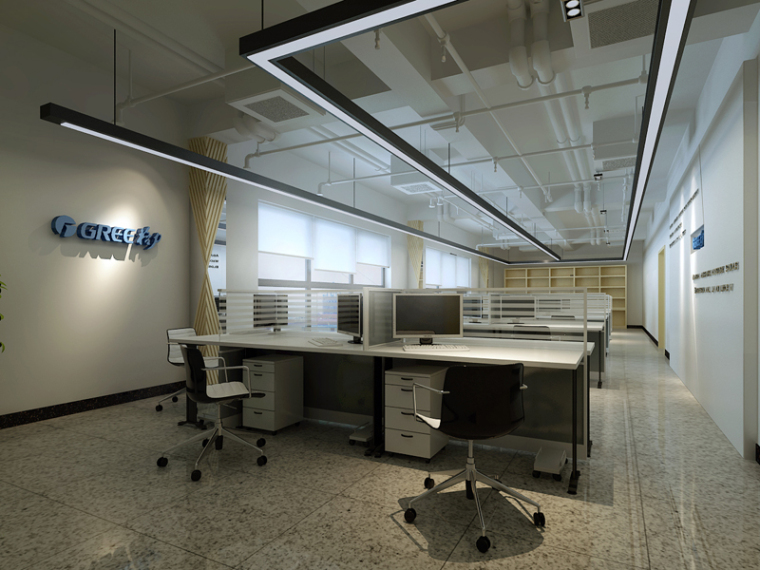 现代办公室3D模型下载资料下载-现代公共办公室3D模型下载
