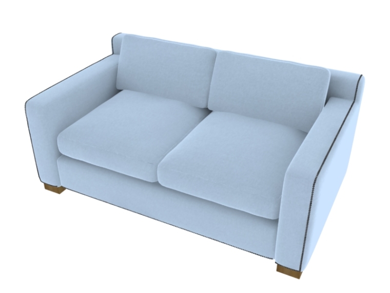 双人沙发cad资料下载-简约双人沙发3D模型下载