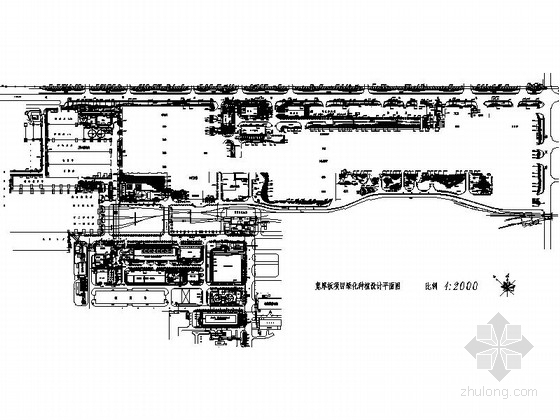 平面规划素材资料下载-某大型工厂绿化种植设计平面施工图