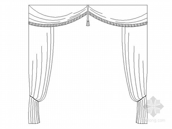 不同类型窗帘样式cad图块 