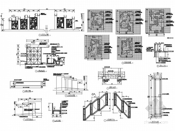 [深圳]商业住宅架空结合高档居住花园景观全套施工图-入口主题广场施工图 