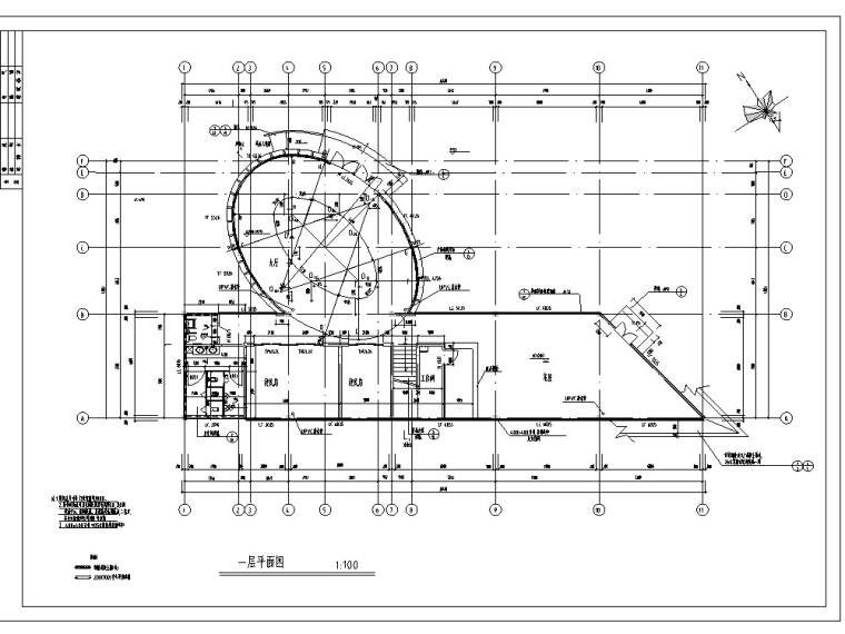 某小区多层会所建筑设计方案施工图CAD-1