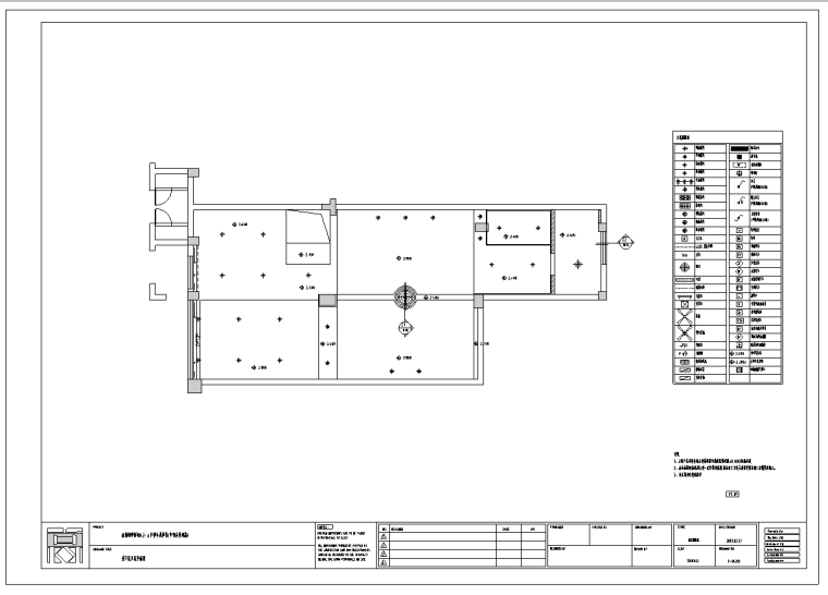 成都国建知名地产A2户型室内设计施工图纸-地下室天花平面图
