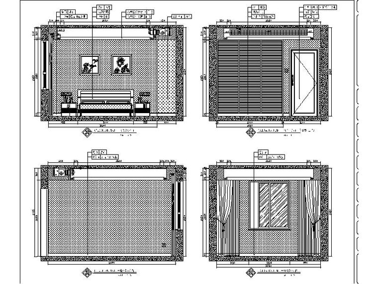 [湖南]新中式精品雅居设计施工图（含效果图）-[湖南]新中式精品雅居设计立面图