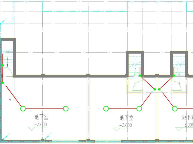 [江苏]低层住宅电气及结构建筑设计施工图-地下一层照明、接地平面图.jpg