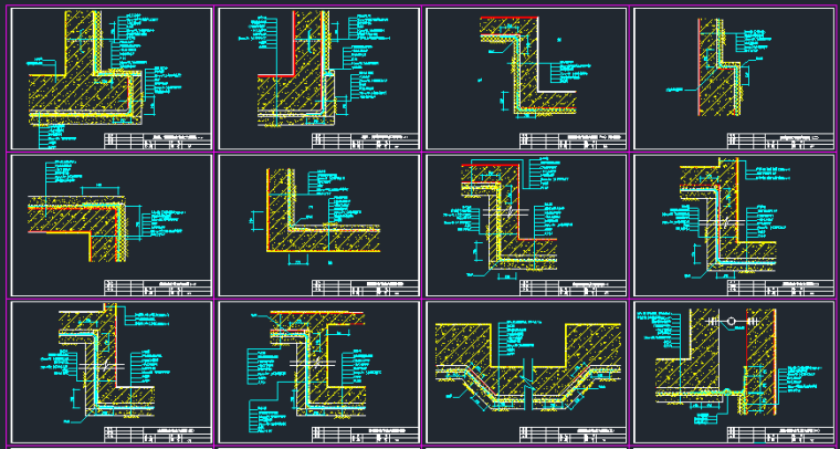 1300个建筑施工图大样（变形缝、地下防水、栏杆大样、雨棚大样图等）_2
