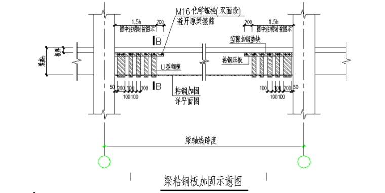 [重庆]新闻传媒中心一期工程1#塔楼梁、板加固施工方案-加固施工大样图