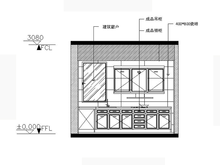 [江苏]现代简约舒适优雅样板房室内设计施工图（含实景图）-[江苏]现代简约舒适优雅样板房室内设计立面图