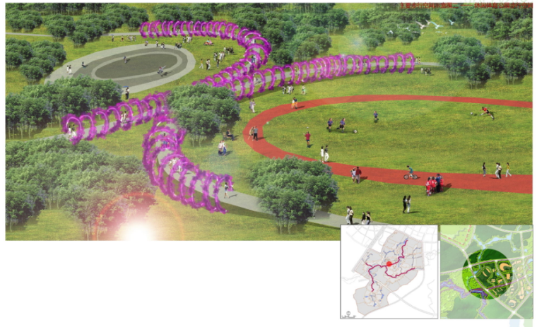 [云南]“自然山林”大学城道路景观规划设计-景观效果图