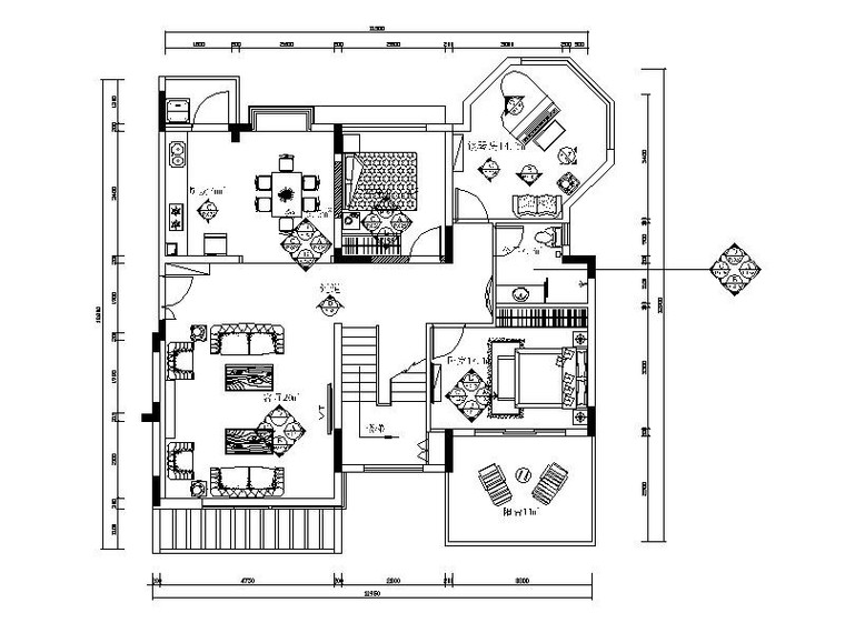 两居室CAD含效果图资料下载-[广东]西欧风格两居室样板房设计施工图（含效果图）