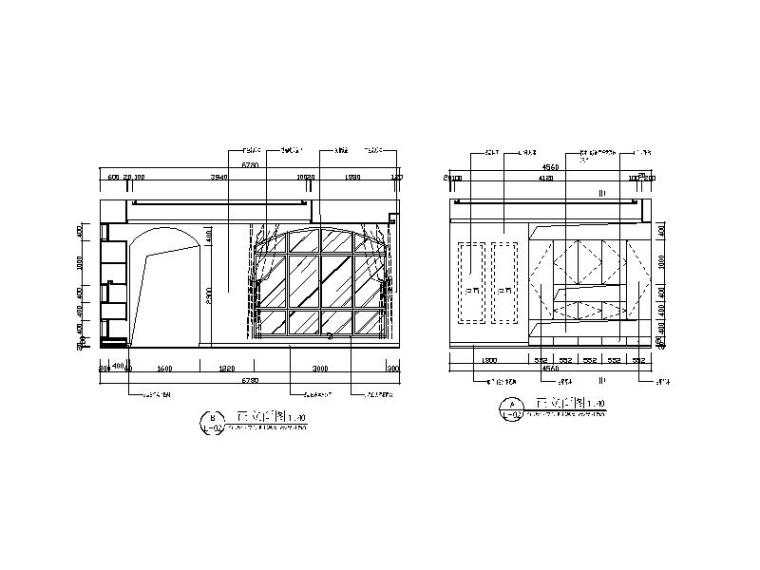 简约复式楼样板房设计全套CAD施工图（含效果图）立面图