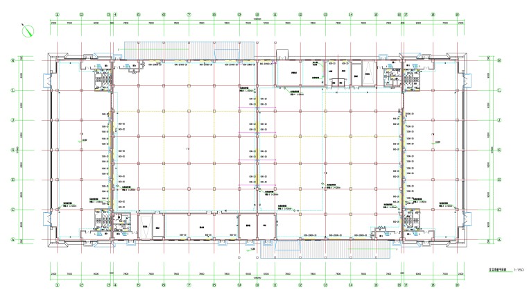 L型教学楼设计平面图资料下载-蓝池汽车电子产品装配项目暖通施工图（含平面图、系统图等）