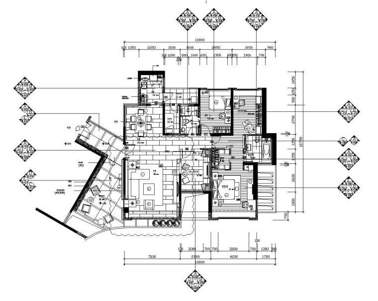 现代中式建筑施工图纸资料下载-深圳浅水湾后现代风格住宅施工图设计（附实景照片）