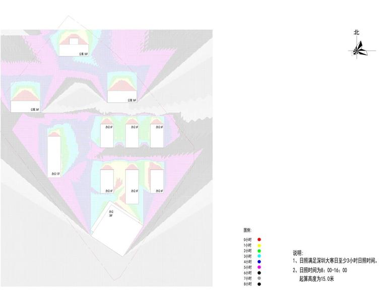 [广东]深圳中小企业总部综合体建筑方案文本（JPG+51页）-日照分析