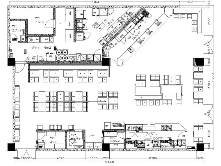 CAD餐厅沙发资料下载-[北京]日式小清新——吉野家餐厅内部装修全套施工图（附效果图）