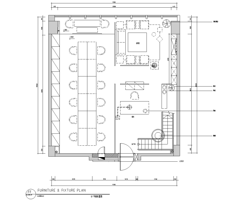 钢结构办公室装修施工图资料下载-[新疆]时代广场办公室装修施工图