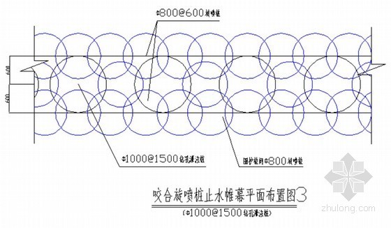 [北京]地铁附属结构基坑支护旋喷桩专项施工方案-咬合旋喷桩止水帷幕 