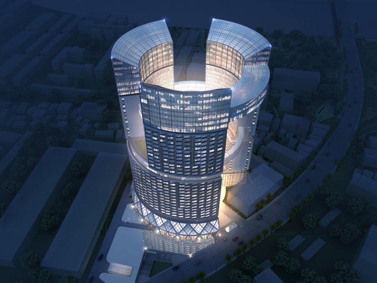150米高层办公建筑资料下载-高层商业办公建筑3D模型下载