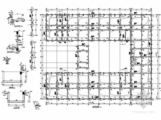 [重庆]六层框架结构实验楼结构施工图-基础平面布置图 