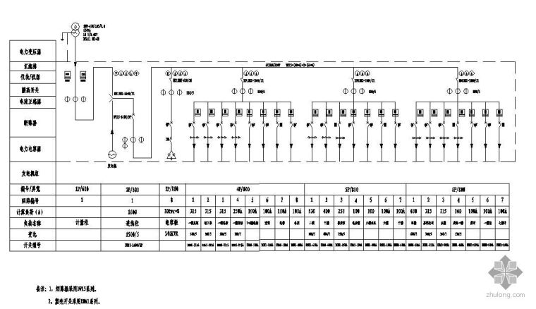 GGD型开关柜资料下载-GGD型低压开关柜一次系统图