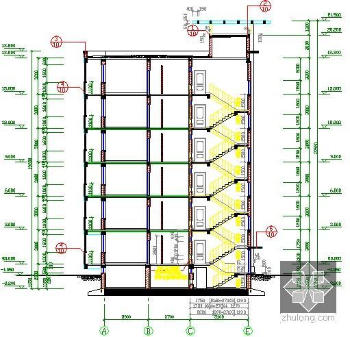 [山西]大型住宅区建筑安装工程投标报价书(附全套CAD图纸)-剖面图