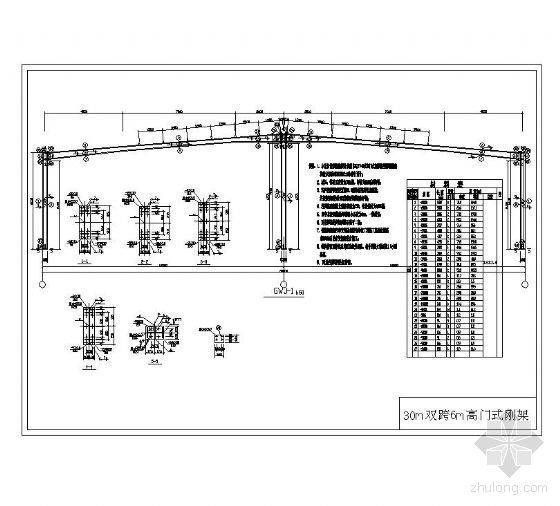 门式刚架结构30m资料下载-30m双跨6m高门式刚架标准图
